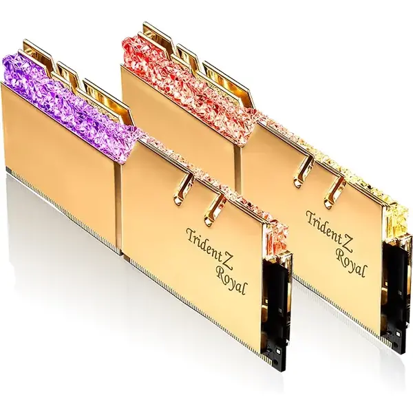 Memorie G.Skill Trident Z Royal RGB Gold 64GB DDR4 2666MHz CL19 Kit Dual Channel