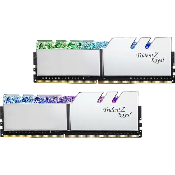 Memorie G.Skill Trident Z Royal RGB Silver 128GB DDR4 3200MHz CL14 Kit Quad Channel