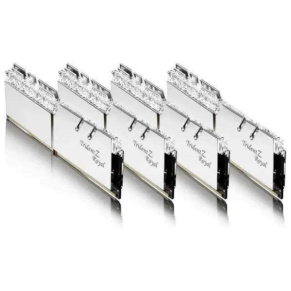 Memorie G.Skill Trident Z Royal RGB Silver 128GB DDR4 3200MHz CL14 Kit Quad Channel