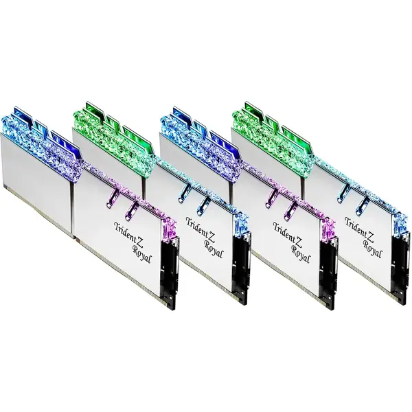 Memorie G.Skill Trident Z Royal RGB Silver 128GB DDR4 3200MHz CL14 Kit Quad Channel