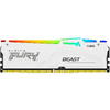 Memorie Kingston FURY Beast RGB White 32GB DDR5 6000MHz CL36 Kit Dual Channel