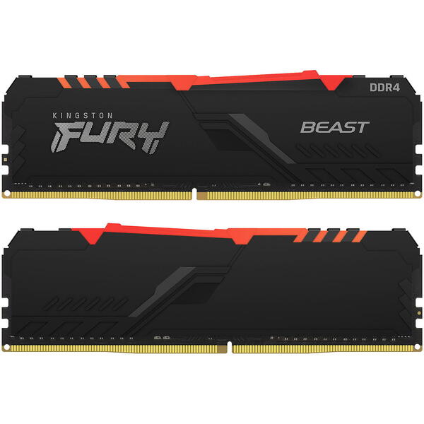 Memorie Kingston FURY Beast RGB 32GB DDR4 3200MHz CL16 Kit Dual Channel