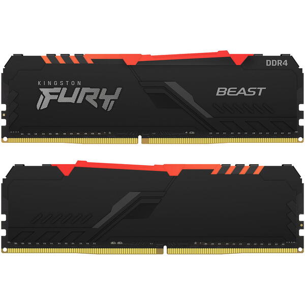 Memorie Kingston FURY Beast RGB 16GB DDR4 3200MHz CL16 Kit Dual Channel