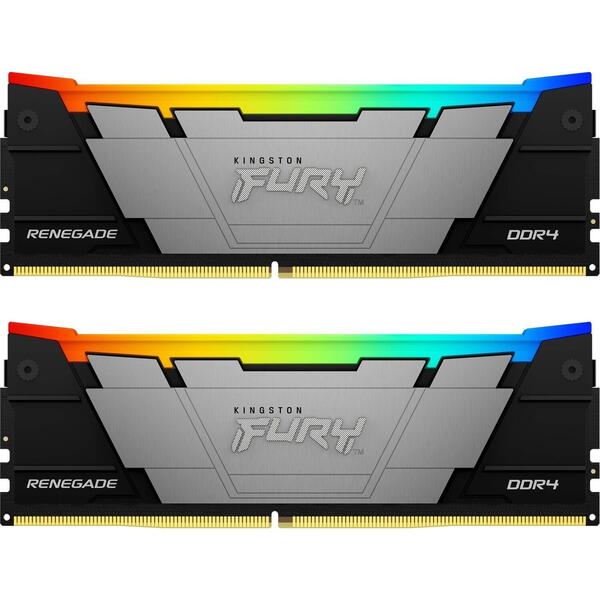 Memorie Kingston FURY Renegade Black RGB 64GB DDR4 3200MHz CL16 Kit Dual Channel