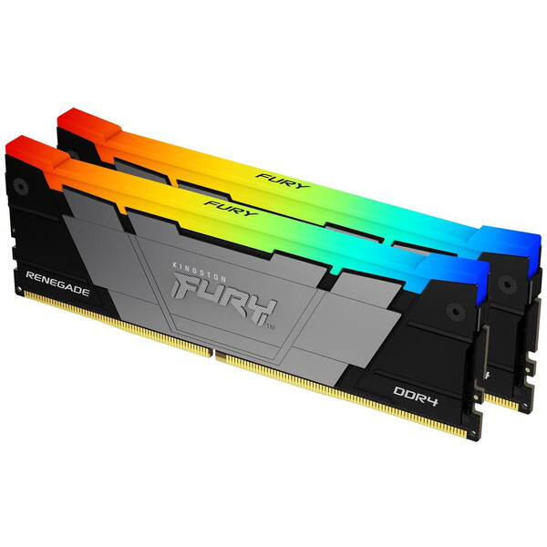 Memorie Kingston FURY Renegade Black RGB 32GB DDR4 3600MHz CL16 Kit Dual Channel